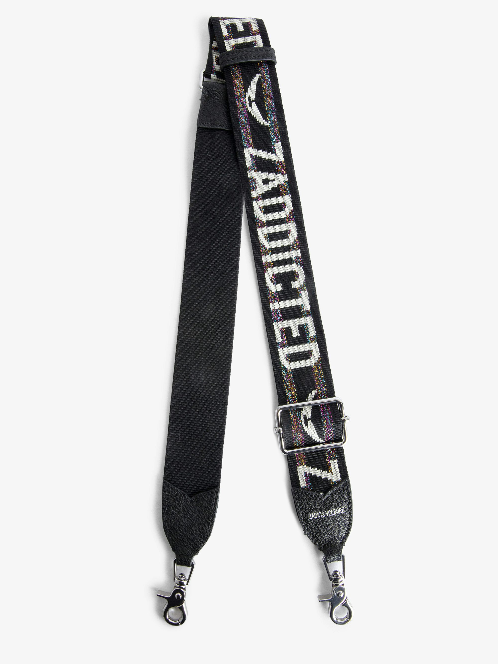 Bandoulière Zadig Glitter - Bandoulière ajustable effet nylon avec finition cuir et signatures ailes.